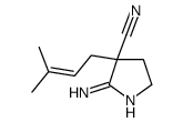 5-amino-4-(3-methylbut-2-enyl)-2,3-dihydropyrrole-4-carbonitrile结构式