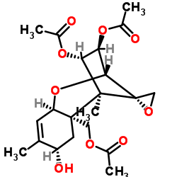 Trichothec-9-ene-3,4,8,15-tetrol, 12,13-epoxy-, 3,4,15-triacetate, (3a lpha,4beta,8alpha)-结构式