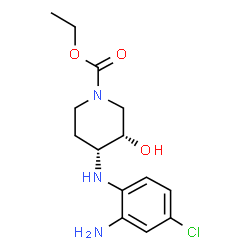 ethyl cis-4-[(2-amino-4-chlorophenyl)amino]-3-hydroxypiperidine-1-carboxylate structure