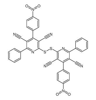 2-[[3,5-dicyano-4-(4-nitrophenyl)-6-phenylpyridin-2-yl]disulfanyl]-4-(4-nitrophenyl)-6-phenylpyridine-3,5-dicarbonitrile结构式