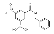 3-(苄基甲酰氨)-5-硝基苯基硼酸结构式