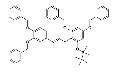 (E)-3-[2,4-bis(benzyloxy)-6-(tert-butyldimethylsilyloxy)phenyl]-1-[3,4-bis(benzyloxy)phenyl]propene Structure