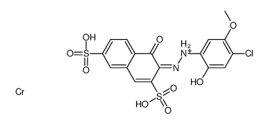 hydrogen [3-[(4-chloro-2-hydroxy-5-methoxyphenyl)azo]-4-hydroxynaphthalene-2,7-disulphonato(4-)]chromate(1-) Structure