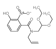 N-(2,2-diethoxyethyl)-3-hydroxy-2-nitro-N-prop-2-enyl-benzamide结构式