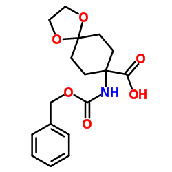 1,4-Dioxaspiro[4.5]decane-8-carboxylic acid, 8-[[(phenylmethoxy)carbonyl]amino]结构式