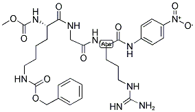 Methoxycarbonyl-Lys(Z)-Gly-Arg-pNA hydrochloride salt结构式