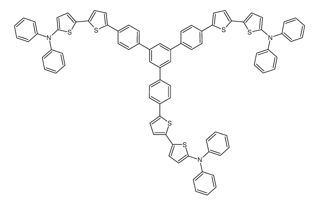 1,3,5-tris[4-(5'-diphenylamino-2,2'-bithien-5-yl)phenyl]benzene结构式