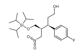 (3R,4S)-3-(4-fluoro-phenyl)-5-nitro-4-triisopropylsilanyloxymethyl-pentanol Structure