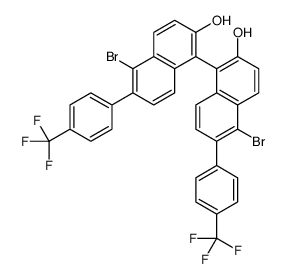(R)-5,5-二溴-6,6-双(4-(三氟甲基)苯基)-1,1-联萘-2,2-二醇结构式