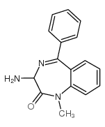 3-氨基-1-甲基-5-苯基-1,3-二氢苯并[e][1,4]二氮杂烷-2-酮结构式