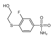 3-fluoro-4-(2-hydroxyethylsulfanyl)benzenesulfonamide结构式