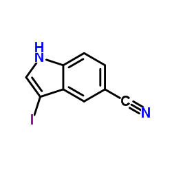 3-碘-1H-吲哚-5-氰基结构式
