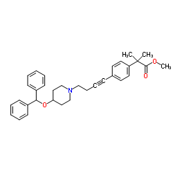 4-[4-[4-(Diphenylmethoxy)-1-piperidinyl]-1-butyne]-α,α-dimethyl-benzeneacetic Acid Methyl Ester Structure