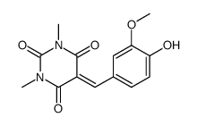 5-[(4-hydroxy-3-methoxyphenyl)methylidene]-1,3-dimethyl-1,3-diazinane-2,4,6-trione结构式