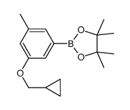 2-(3-(环丙基甲氧基)-5-甲基苯基)-4,4,5,5-四甲基-1,3,2-二氧硼杂环戊烷结构式