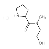 N-(2-Hydroxyethyl)-N-methyl-2-pyrrolidinecarboxamide hydrochloride Structure