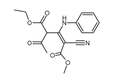 5-Ethyl 1-Methyl 4-Acetyl-3-anilino-2-cyanopent-2-enedioate Structure
