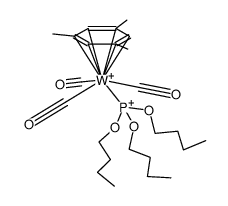 {(mesitylene)W(CO)3P(OBu)3}(2+) Structure