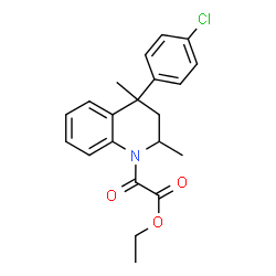 Ethyl [4-(4-chlorophenyl)-2,4-dimethyl-3,4-dihydroquinolin-1(2H)-yl](oxo)acetate Structure