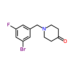 1-(3-Bromo-5-fluorobenzyl)-4-piperidinone Structure