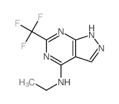 N-ethyl-3-(trifluoromethyl)-2,4,8,9-tetrazabicyclo[4.3.0]nona-2,4,7,10-tetraen-5-amine structure