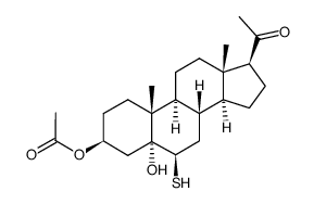 3β-acetoxy-5α-hydroxy-6β-sulfanylpregnan-20-one结构式