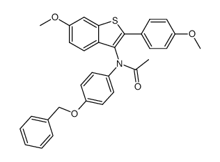 2-(4-methoxyphenyl)-3-[N-(4-benzyloxyphenyl)acetamido]-6-methoxy-benzo[b]thiophene Structure