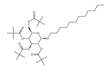 dodecyl 2,3,4,6-tetra-O-pivaloyl-β-D-glucopyranoside Structure