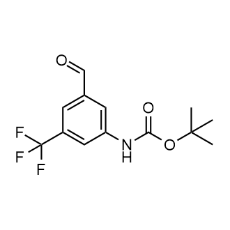 (3-甲酰基-5-(三氟甲基)苯基)氨基甲酸叔丁酯结构式