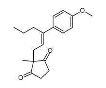 2-Methyl-2-(3-(p-methoxyphenyl)-2-hexenyl)-cyclopentan-1.3-dion Structure