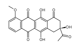 9-acetyl-7,8,9,10-tetrahydro-6,9,11-trihydroxy-4-methoxy-7-oxonaphthacene-5,12-quinone结构式