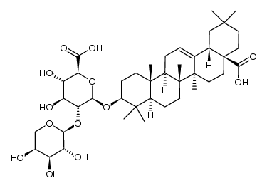 3-O-[α-L-arabinopyranosyl(1->2)-β-D-glucuronopyranosyl] oleanolic acid Structure