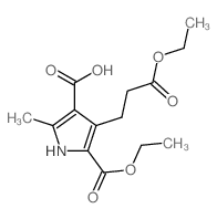 5-ethoxycarbonyl-4-(2-ethoxycarbonylethyl)-2-methyl-1H-pyrrole-3-carboxylic acid结构式