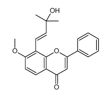 8-[(E)-3-hydroxy-3-methylbut-1-enyl]-7-methoxy-2-phenylchromen-4-one Structure