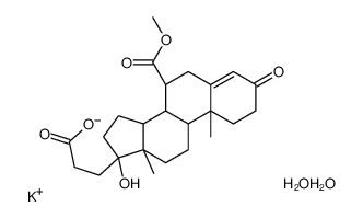 potassium,3-[(7R,8R,9S,10R,13S,14S,17R)-17-hydroxy-7-methoxycarbonyl-10,13-dimethyl-3-oxo-2,6,7,8,9,11,12,14,15,16-decahydro-1H-cyclopenta[a]phenanthren-17-yl]propanoate,dihydrate Structure