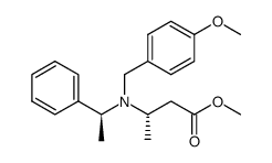 methyl (3S,αS)-3-[N-(p-methoxybenzyl)-N-(α-methylbenzyl)amino]butyrate结构式