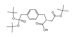 (R)-2-[4-(Di-tert-butoxy-phosphorylmethyl)-benzyl]-succinic acid 4-tert-butyl ester结构式