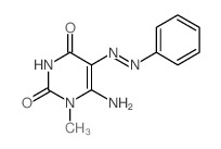 2,4(1H,3H)-Pyrimidinedione,6-amino-1-methyl-5-(2-phenyldiazenyl)- Structure