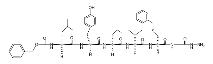 Z-Leu-Tyr-Leu-Val-Cys(CH2Ph)-Gly-NHNH2结构式