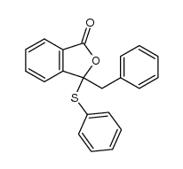 3-benzyl-3-(phenylthio)isobenzofuran-1(3H)-one结构式