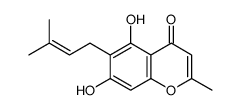 5,7-dihydroxy-2-methyl-6-(3-methyl-2-butenyl)-4H-1-Benzopyran-4-one结构式