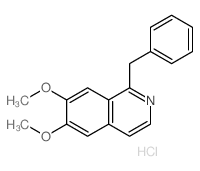 Isoquinoline,6,7-dimethoxy-1-(phenylmethyl)-, hydrochloride (1:1) Structure