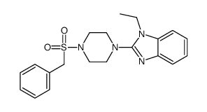 (9ci)-1-乙基-2-[4-[(苯基甲基)磺酰基]-1-哌嗪]-1H-苯并咪唑结构式