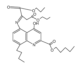 2-[(E)-8-Butyl-4-hydroxy-2-pentyloxycarbonyl-quinolin-5-ylimino]-succinic acid dipropyl ester结构式