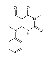 3-methyl-6-(N-methyl-anilino)-2,4-dioxo-1,2,3,4-tetrahydro-pyrimidine-5-carbaldehyde Structure
