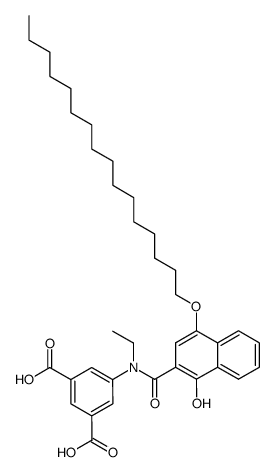 5-[Ethyl-(4-hexadecyloxy-1-hydroxy-naphthalene-2-carbonyl)-amino]-isophthalic acid Structure
