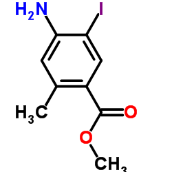 4-氨基-5-碘-2-甲基苯甲酸甲酯结构式