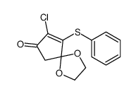 8-chloro-9-phenylsulfanyl-1,4-dioxaspiro[4.4]non-8-en-7-one结构式