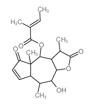 2-Butenoic acid,2-methyl-,(3S,3aS,4S,4aR,- 7aS,8S,9R,9aS)-2,3,3a,4,4a,5,7a,8,9,9adecahydro- 9-hydroxy-3,4a,8-trimethyl-2,5- dioxoazuleno[6,5-b]furan-4-yl ester,(2Z)- Structure