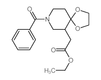ethyl 2-(8-benzoyl-1,4-dioxa-8-azaspiro[4.5]dec-6-yl)acetate结构式